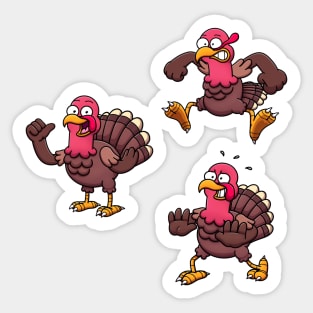 Funny Cartoon Turkey Sticker Pack Sticker